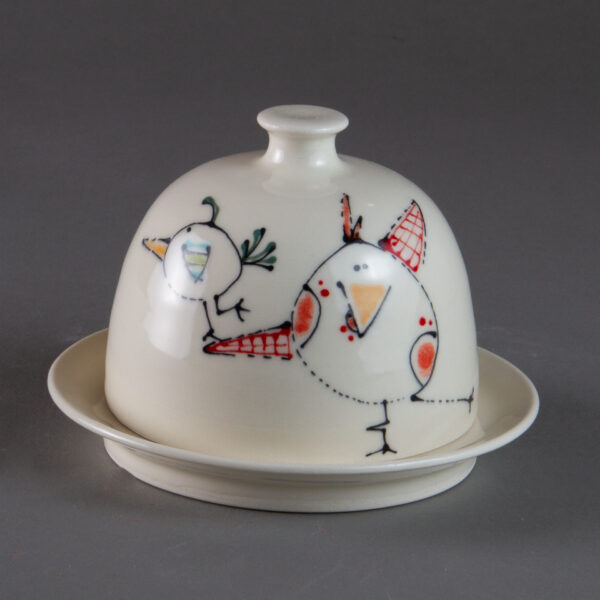 Covered butter dishes, small size